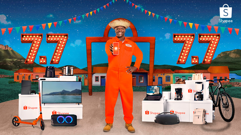 Terry Crews volta para as campanhas da Shopee com estreia no aniversário da marca